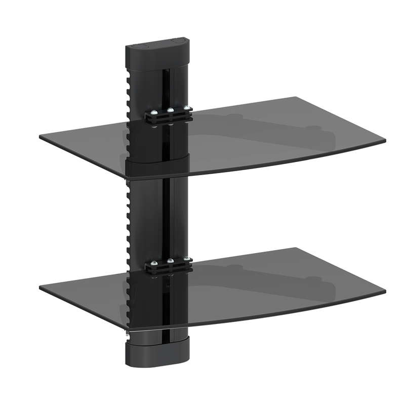 Space TV Smoked Glass Double Shelf Bracket for DVD AV & DSTV Components