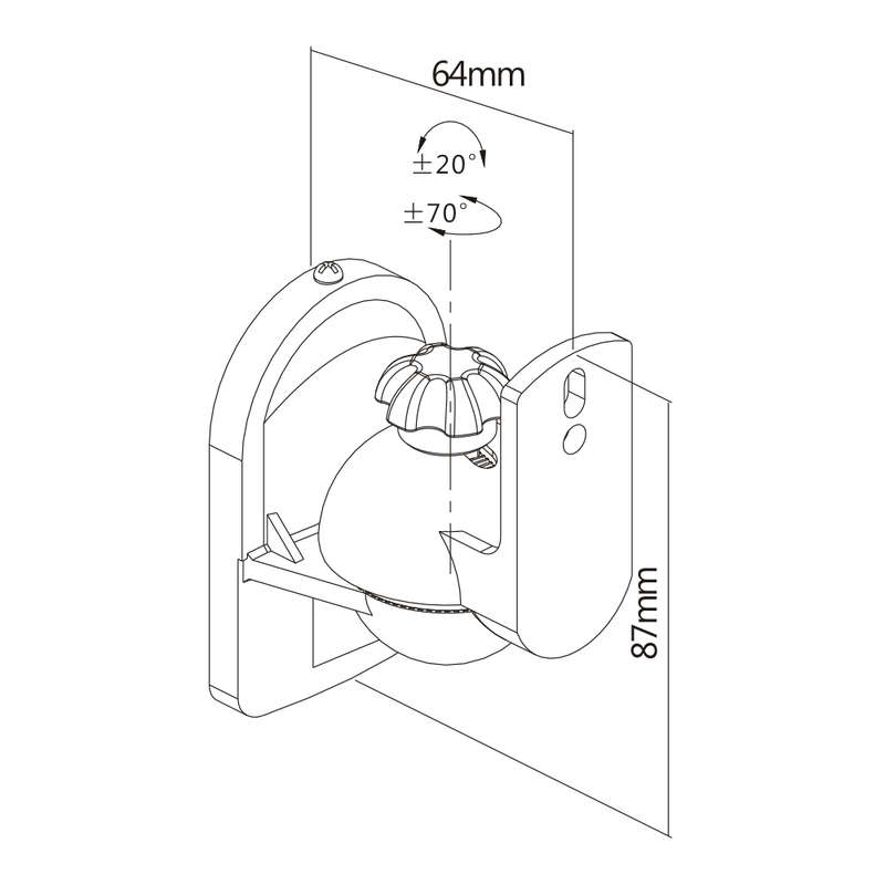 Space TV Adjustable Swivel & Tilt Speaker Brackets Wall Mount - Set of 2
