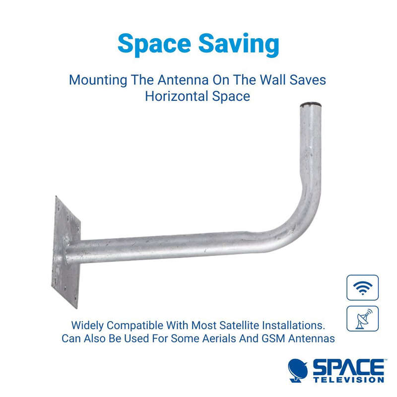 Space TV Satellite Dish Wall-Mounting Bracket 400x200x38mm, DStv Approved