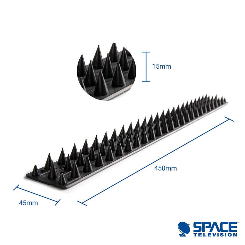 Space TV Anti Burglar / Animal / Bird Security Wall Spikes - Black