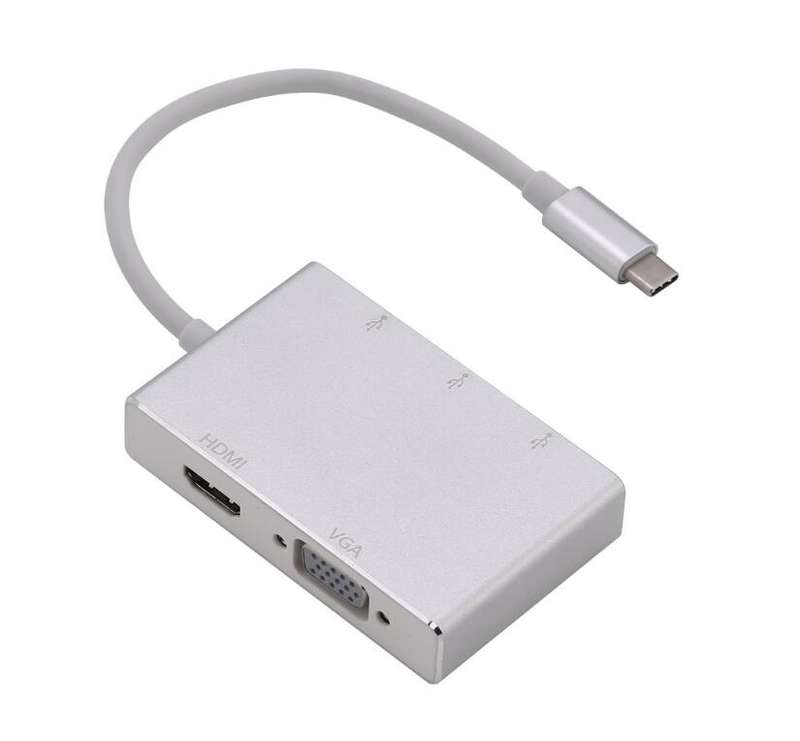Space TV Type C TO HDMI + VGA+ 3 USB 3.0 Converter