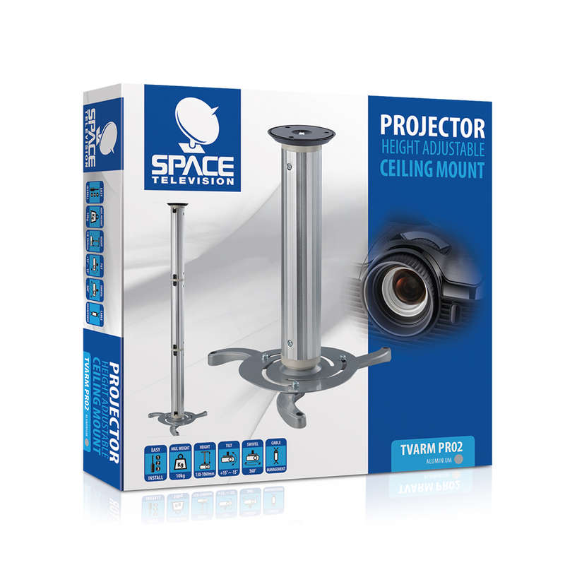 Space TV Universal Extendable Projector Bracket, Ceiling Mount