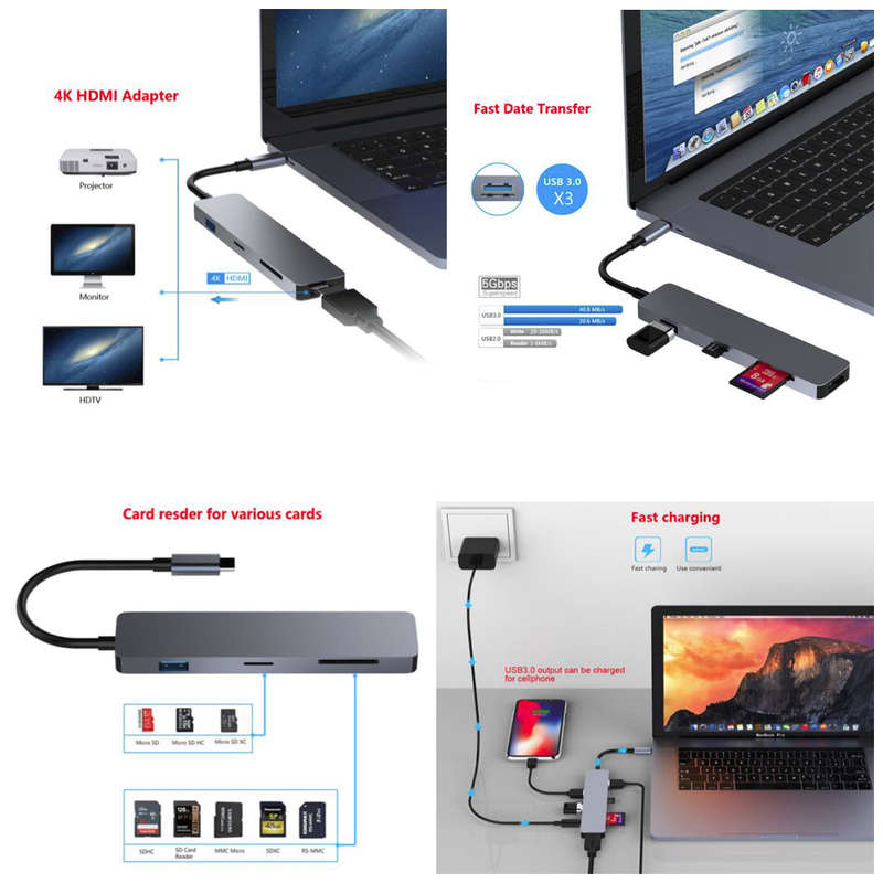 Space TV 7 in 1 USB-C Slimline Hub with 4K HDMI
