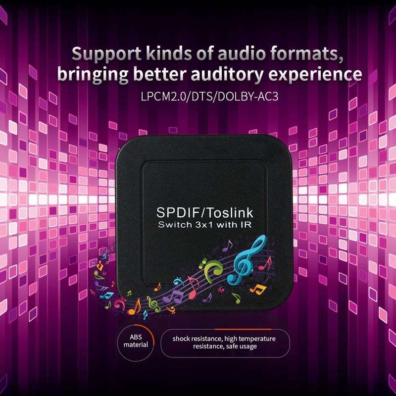 Space TV Digital Optical Toslink Audio 3×1 Switcher With Remote