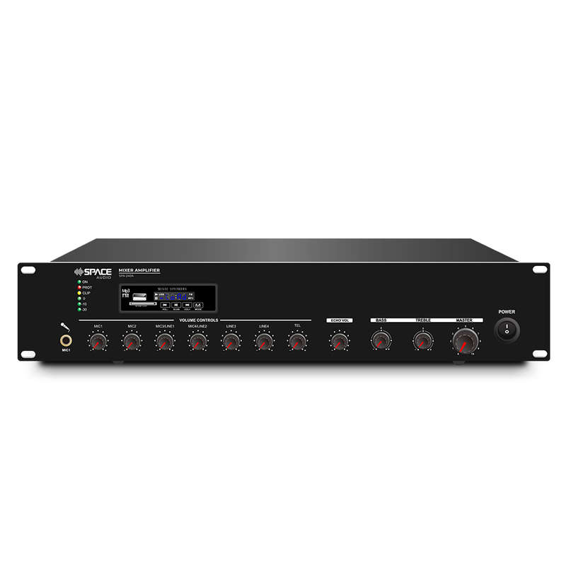 Space TV 240W Audio Mixer Amplifier with MP3/FM Radio/BT Connectivity