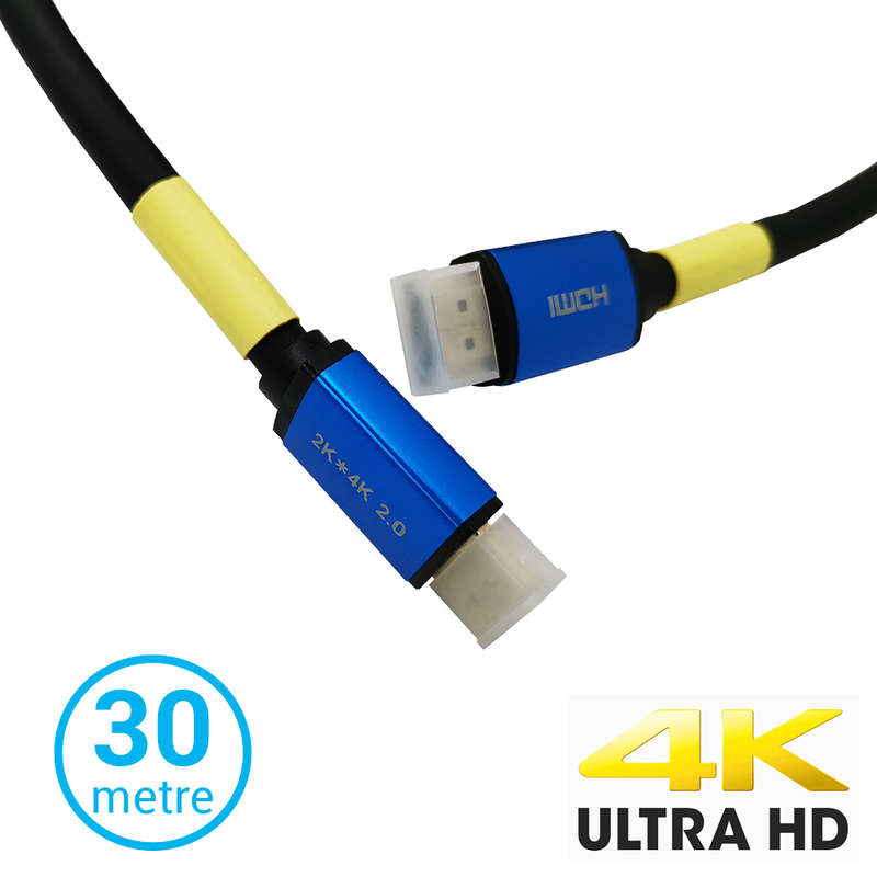 HDMI Cable 30m Amplified TRUE 4K with Ethernet, High Speed