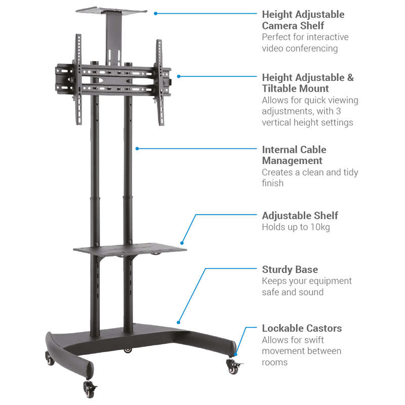 Space TV Mobile TV / AV Presentation Station with Tilt & Height Adjustment