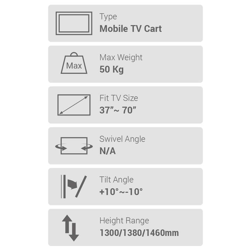 Space TV Mobile TV / AV Presentation Station with Tilt & Height Adjustment
