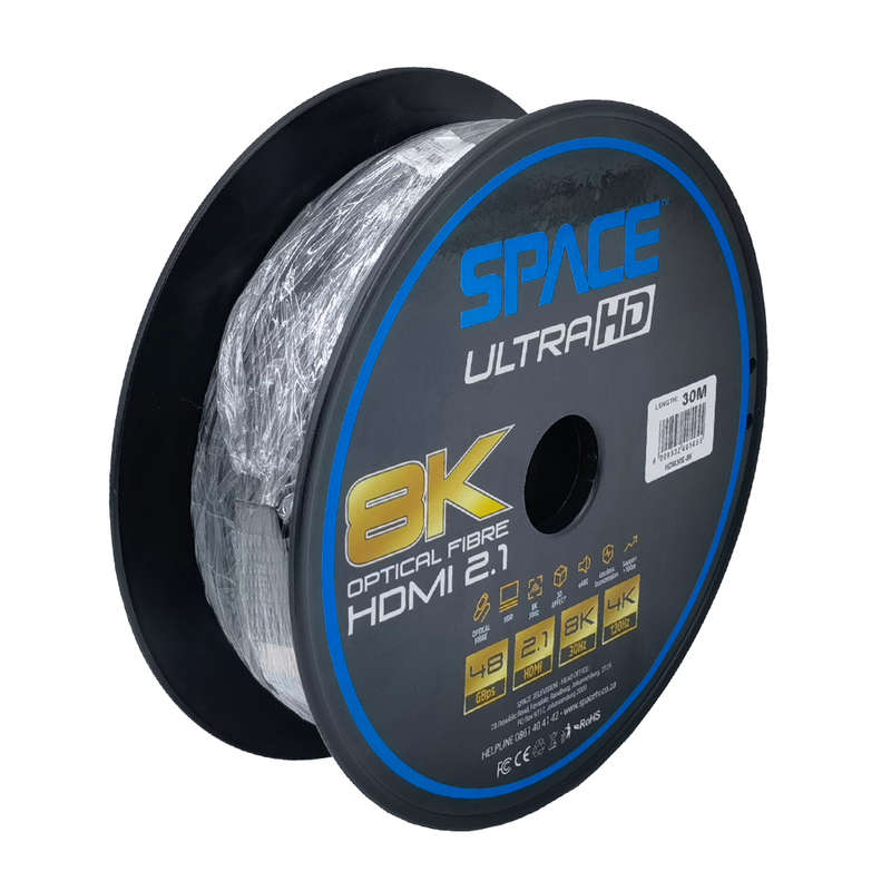 Space TV 8K HDMI Active Optical Fibre Cable ver2.1 - 48gbps - 30m reel