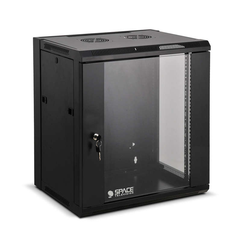 Space TV Wall-Mounted 9U Lockable Network Cabinet for Multimedia , Server