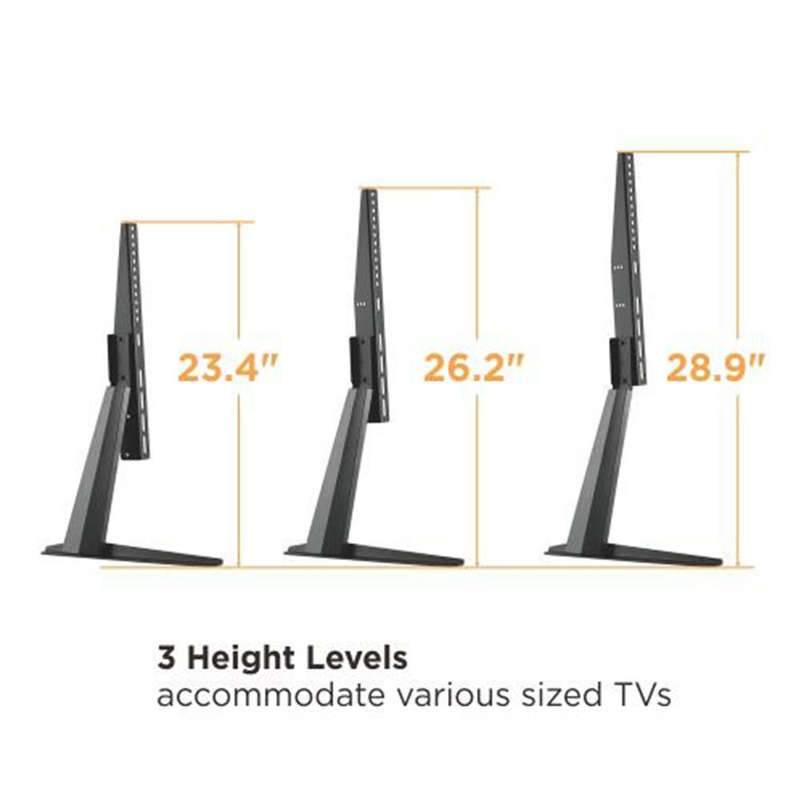 Space TV Adjustable Tabletop TV Stand 32 to 70 - Sleek Minimalist Design
