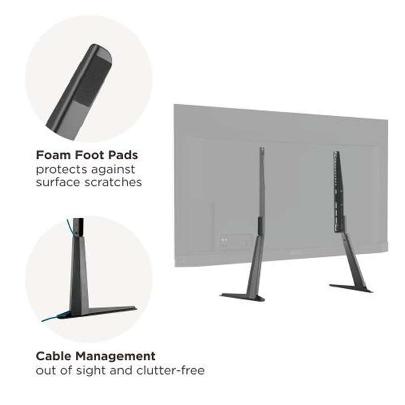 Space TV Adjustable Tabletop TV Stand 32 to 70 - Sleek Minimalist Design