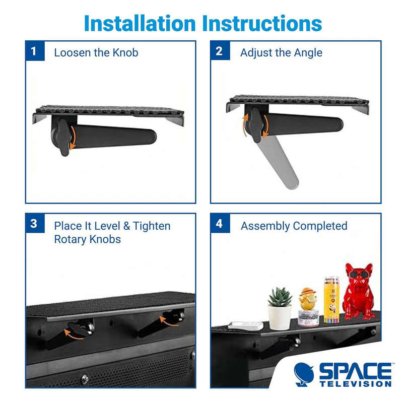 Space TV Set-Top Box Speaker Media Player Shelf Bracket Mount - 600mm