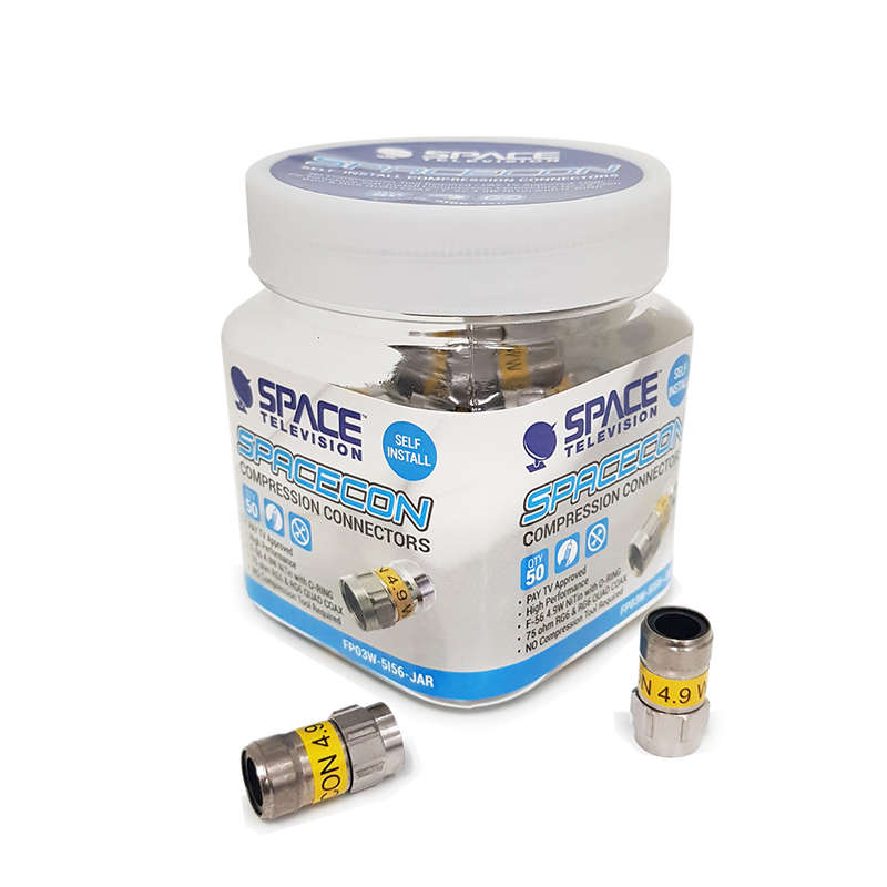 Space TV RG6 Self-install Compression Connector 50 Pieces Jar