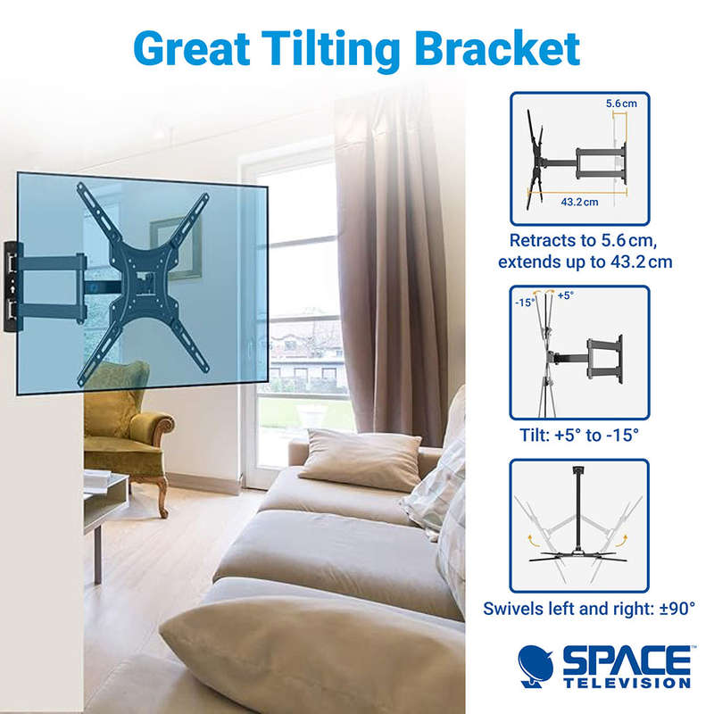 Space TV Full Motion Wall Mount TV Bracket - 23? to 55?