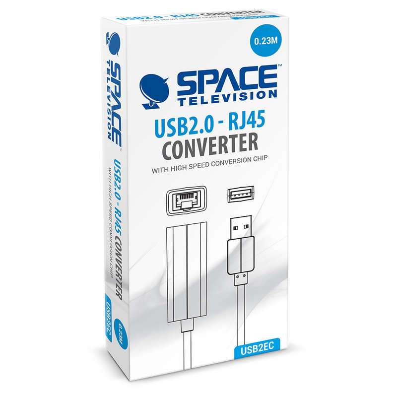 Space TV USB 2.0 Male to RJ45 Female Network Adapter - Portable Dongle