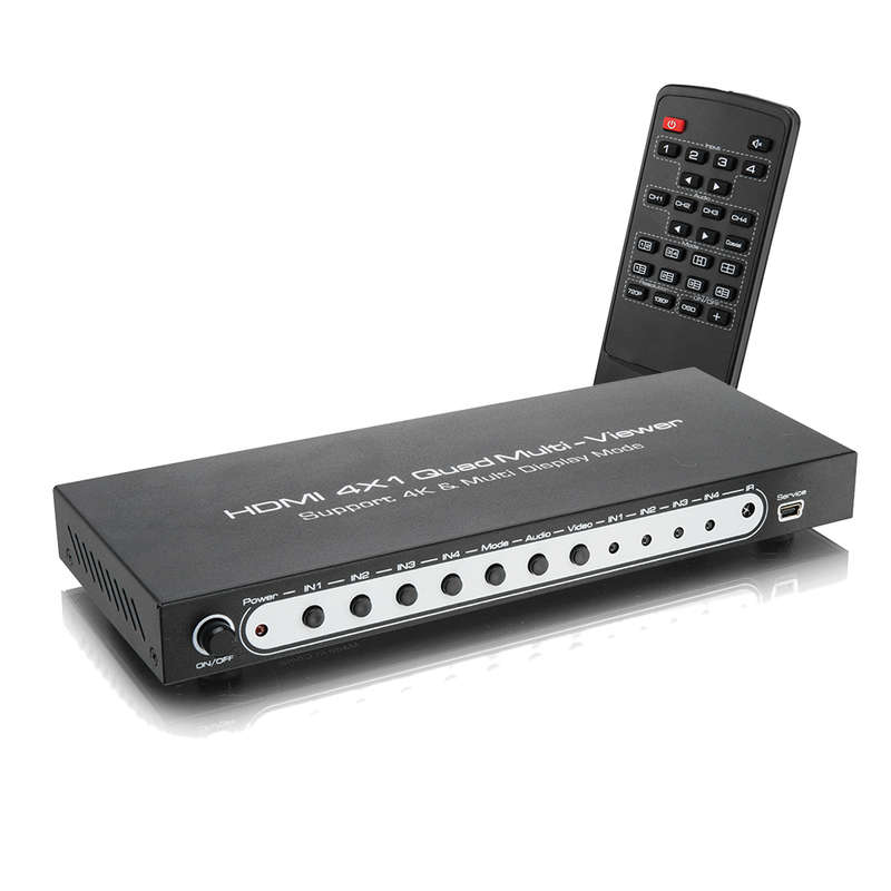 4K HDMI 4×1 Quad Multi-viewer with Seamless Switcher