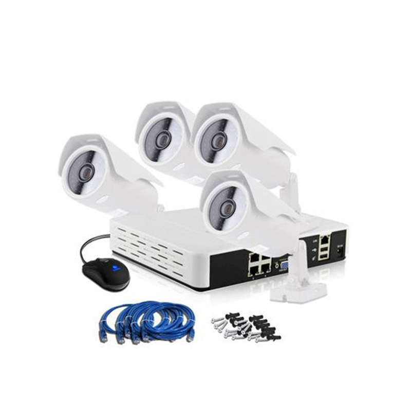 HD CCTV 4 Channel IP Camera Kit with Built in POE