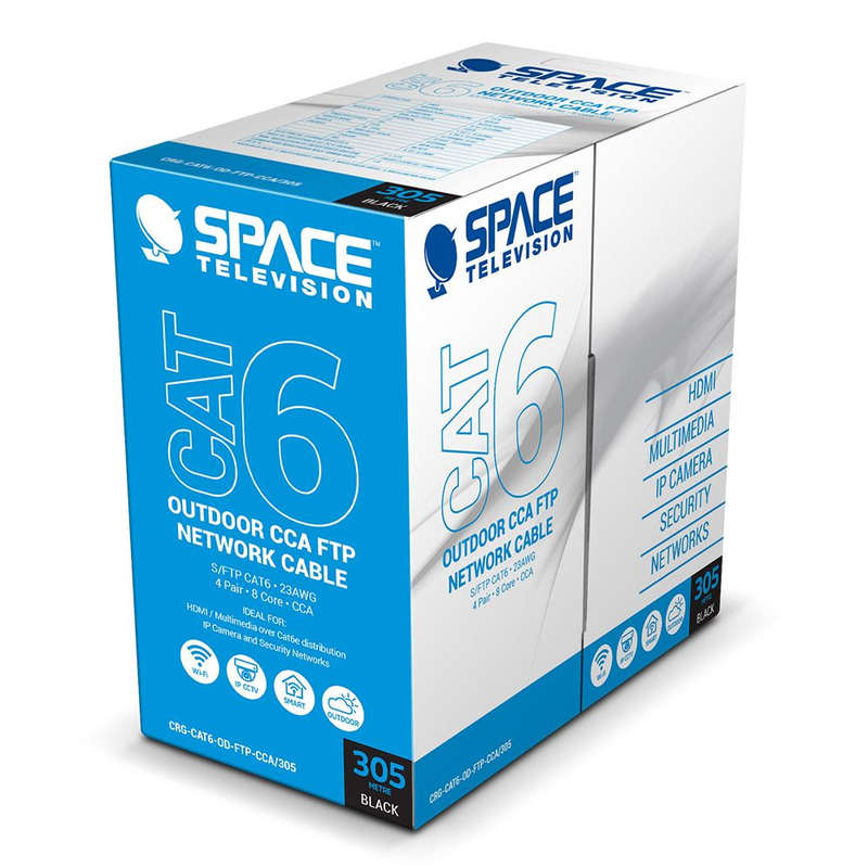 Space TV CAT6 Network LAN Cable - Outdoor Shielded CCA S/FTP - 305m