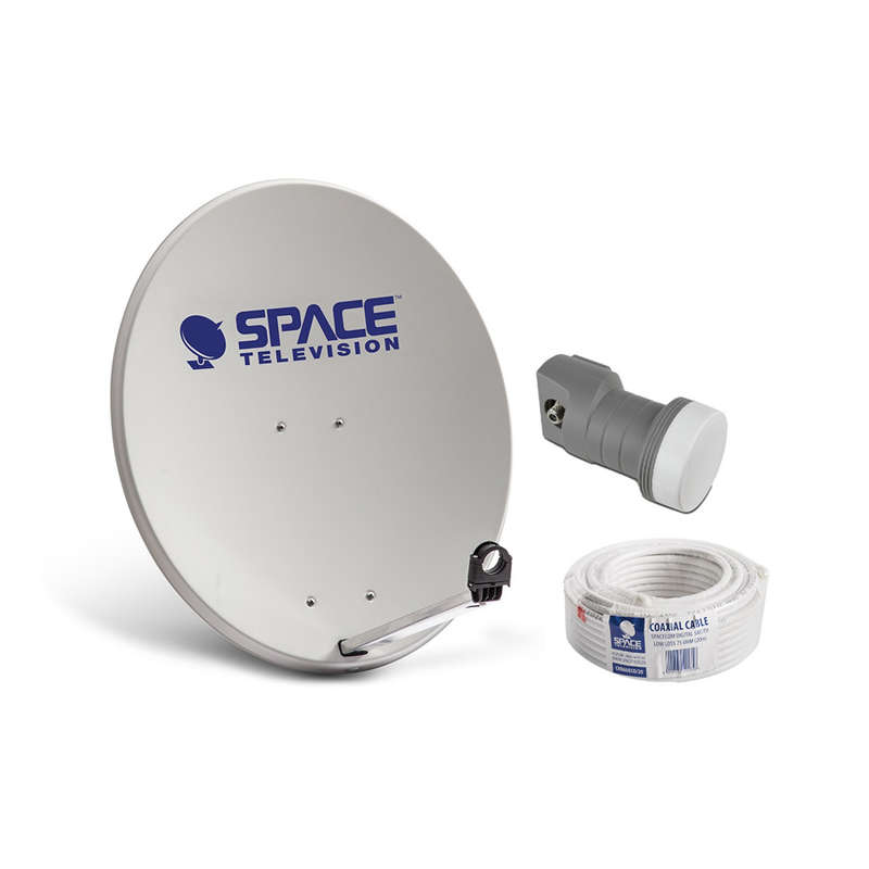 Space TV UltraHD 90cm OffSet Aluminium Satellite Dish - Single Install Kit