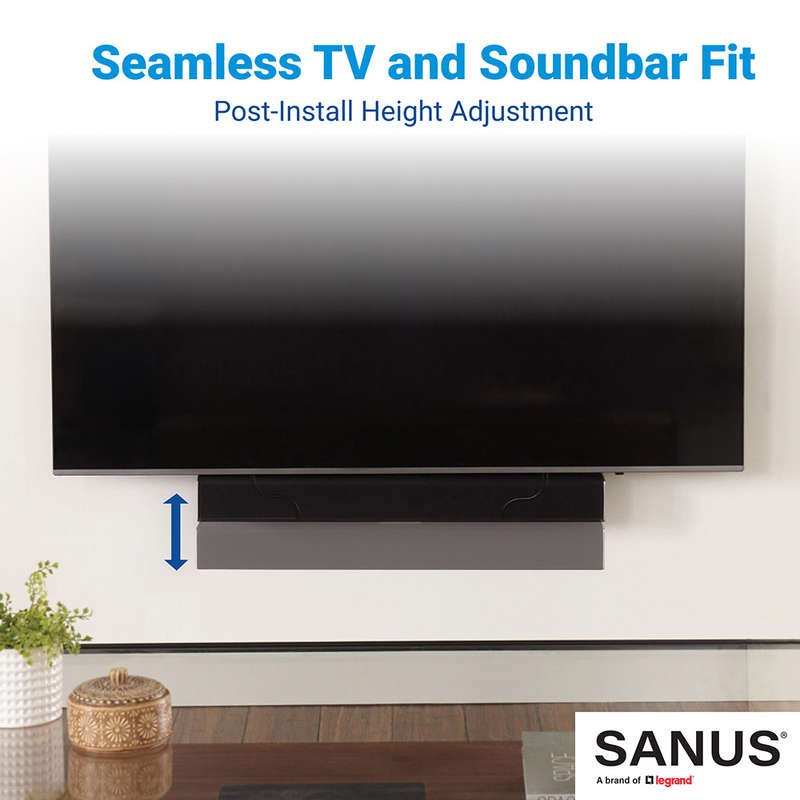 SANUS Height Adjustable Soundbar Mount Bracket for 32 -90 TV's