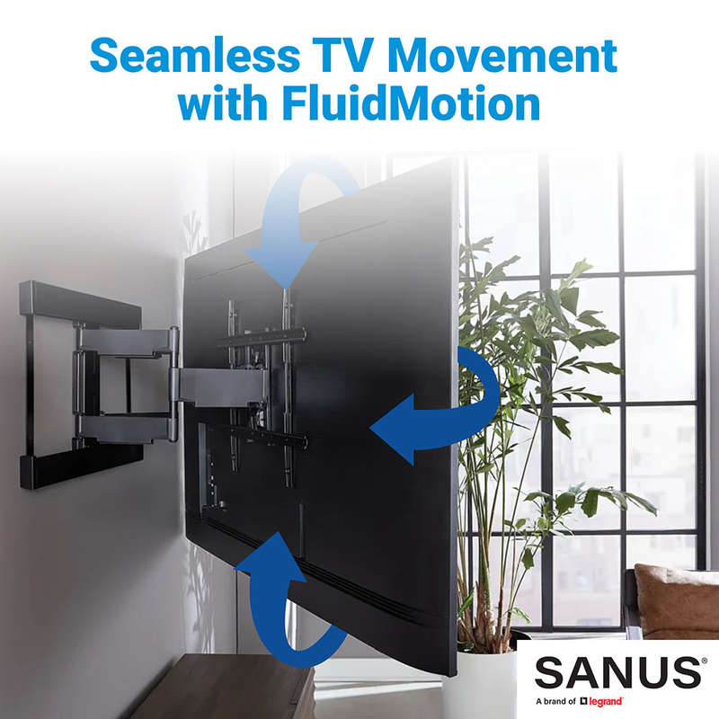 SANUS Super Slim Full-Motion TV Wall Mount Bracket for 40 -90 TVs