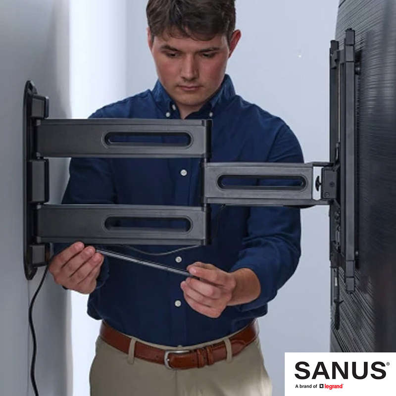 SANUS Advanced Full-Motion 4D + Shift TV Wall Mount Bracket for 32-65 TVs