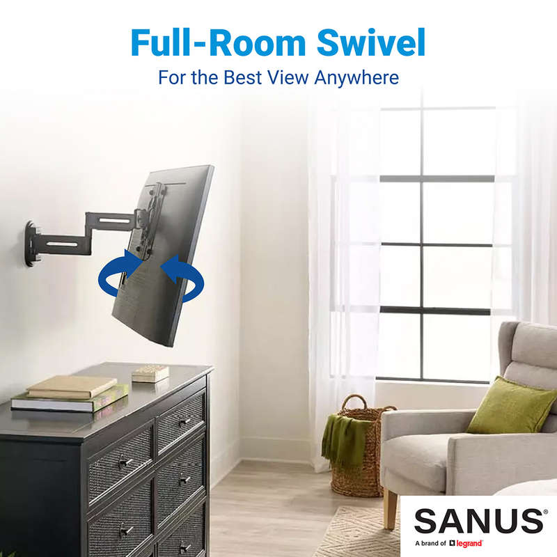 SANUS Advanced Full-Motion 4D + Shift TV Wall Mount Bracket for 19-43 TVs