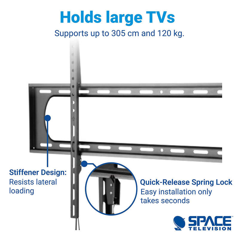 Space TV Heavy Duty Fixed TV Wall Mount Bracket for 60" to 120" TVs