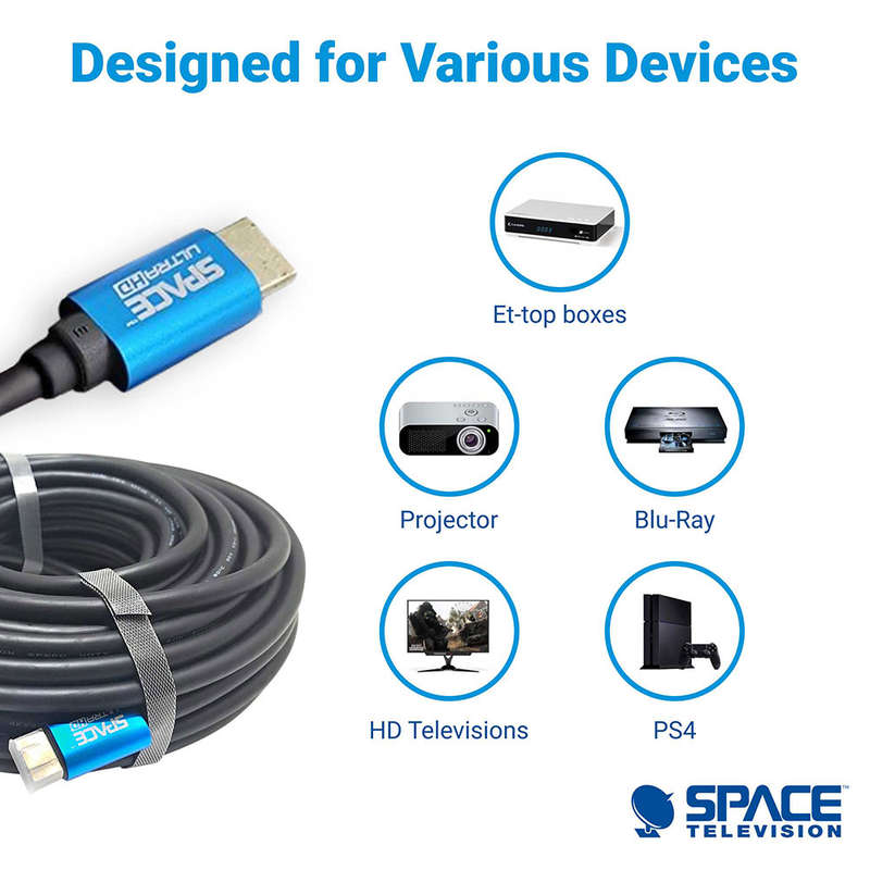 Space TV 20M 4K High Speed Premium HDMI Cable with Ethernet ver2.0 60Hz