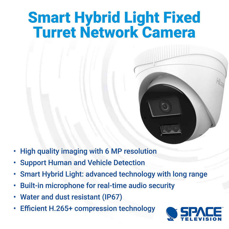 HiLook 6MP Smart Hybrid Light Dome Camera