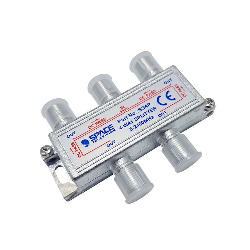 Space TV 4 Way F Type TV Satellite Signal Splitter - DC all legs