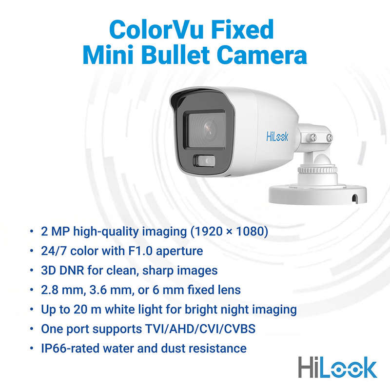 HiLook 2 MP ColorVu Mini Bullet Camera