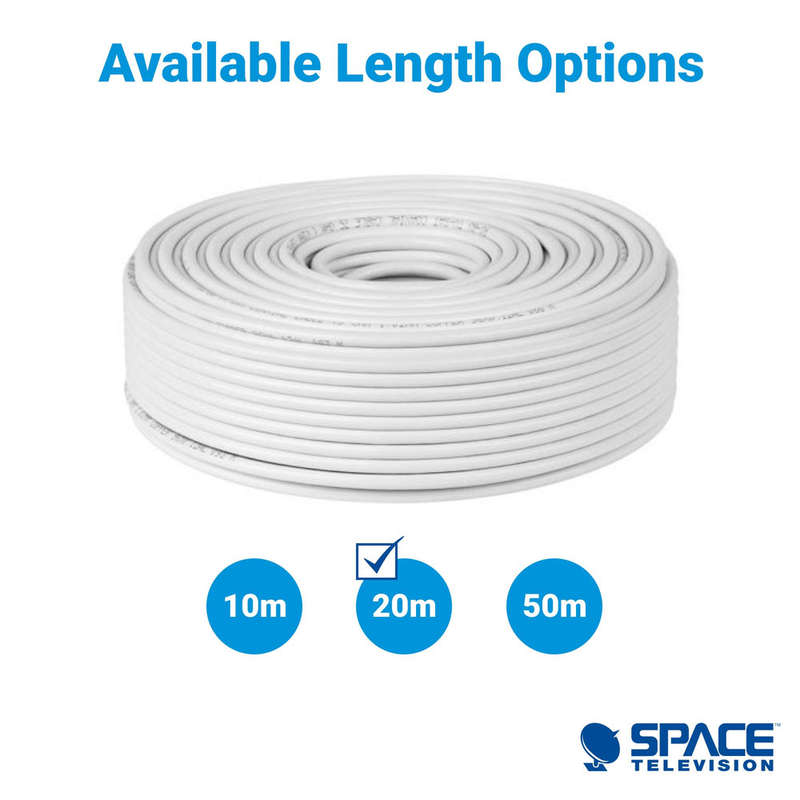 Spacecom RG6U CSS Coax Cable White 20m - CRG6UECO/20M
