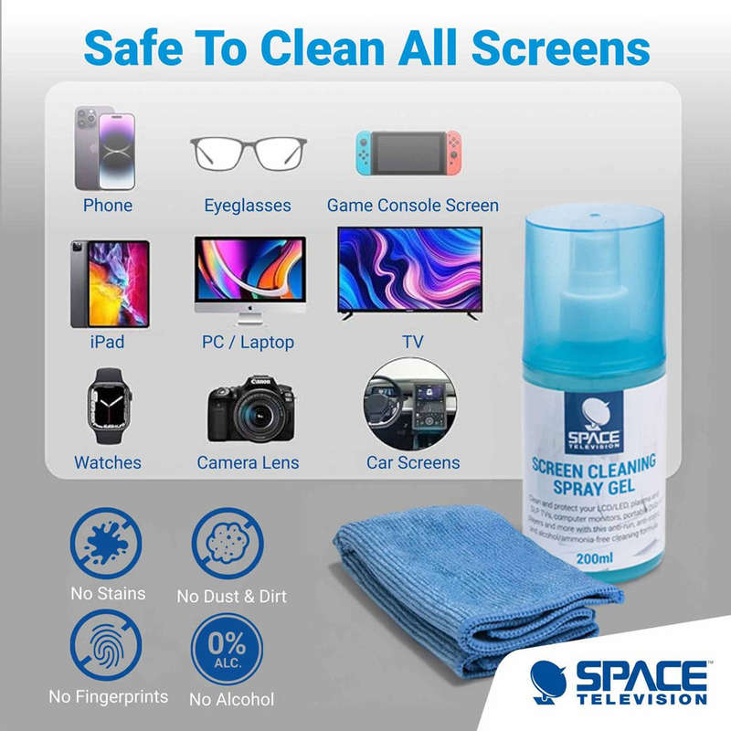 Space TV Device Screen Cleaning Kit 3-In-1 for TV, Smart Phone, Monitors