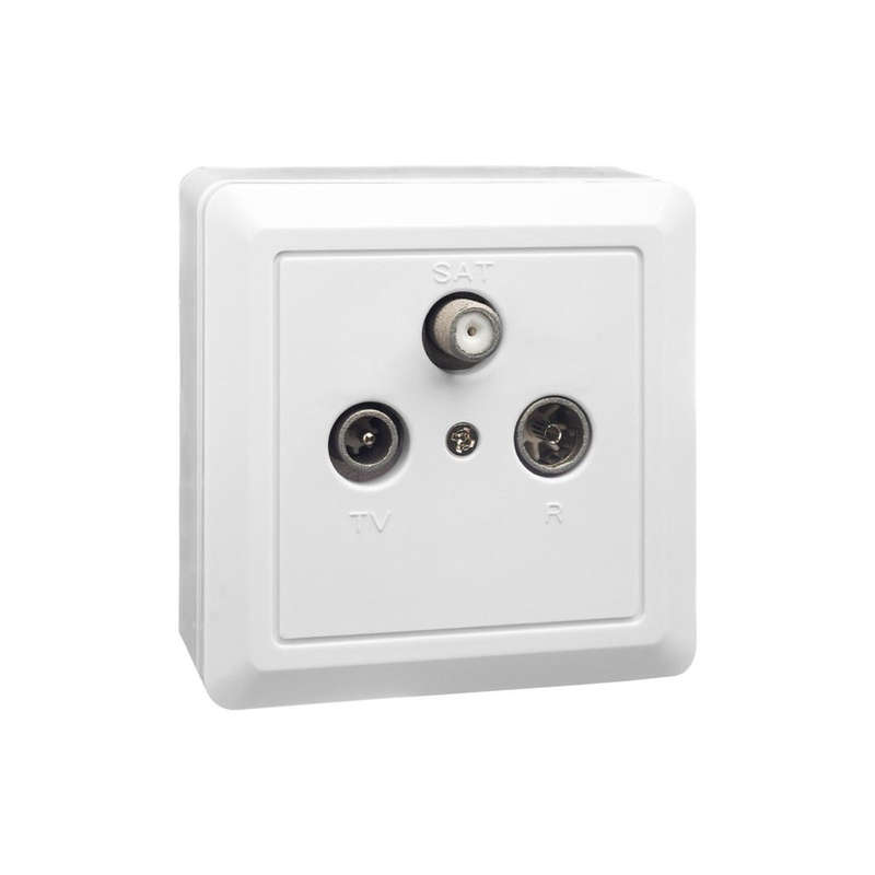 Space TV SAT-TV-FM 2×2 End Wall Outlet Socket 1dB (5-2400Mhz)