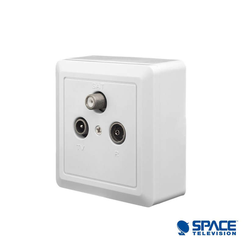 Space TV SAT-TV-FM 2×2 End Wall Outlet Socket 1dB (5-2400Mhz)
