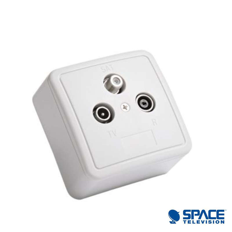 Space TV SAT-TV-FM 2×2 End Wall Outlet Socket 1dB (5-2400Mhz)