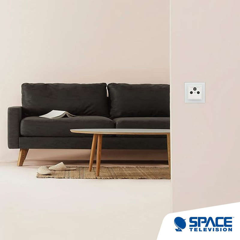 Space TV SAT-TV-FM 2×2 End Wall Outlet Socket 1dB (5-2400Mhz)