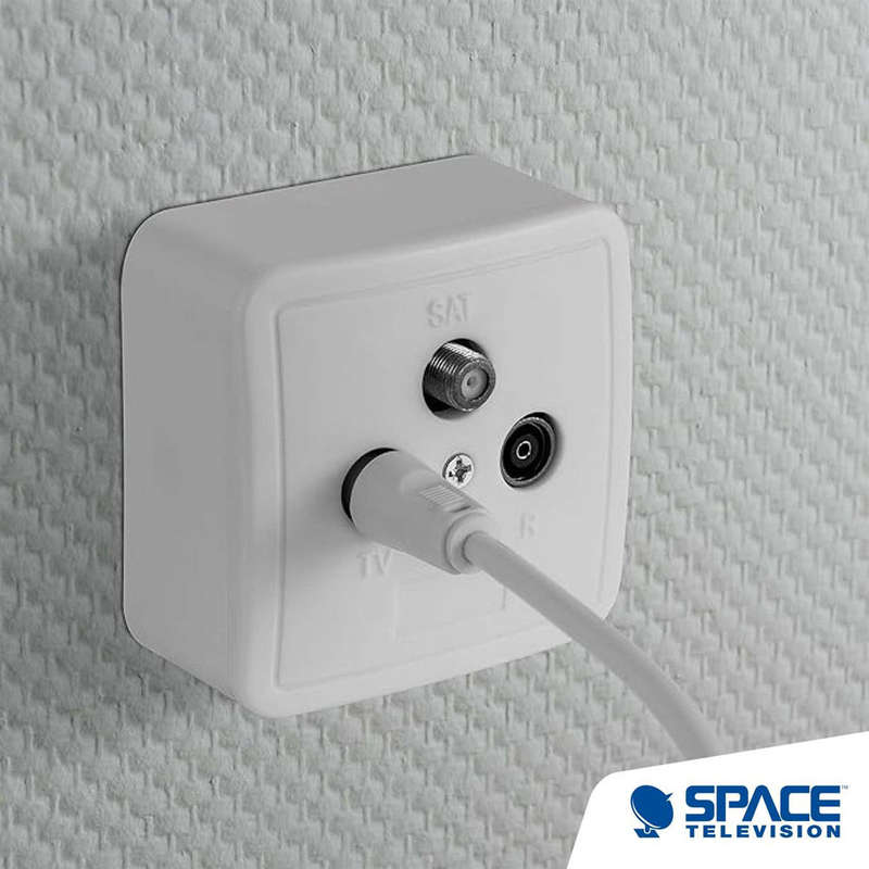 Space TV SAT-TV-FM 2×2 End Wall Outlet Socket 1dB (5-2400Mhz)