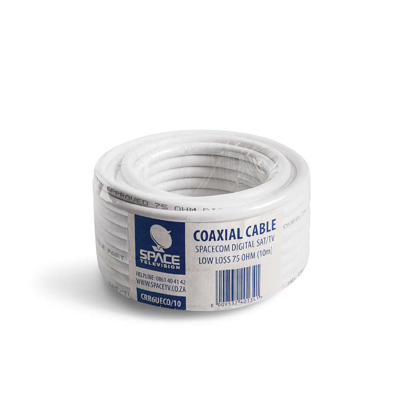 Space TV 10m Low Loss Aerial and DSTV OVHD Satellite RG6 Co-Axial Cable