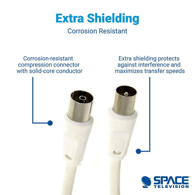 Space TV Male to Female Co Axial Flylead Terrestrial Signal Extension- 10m
