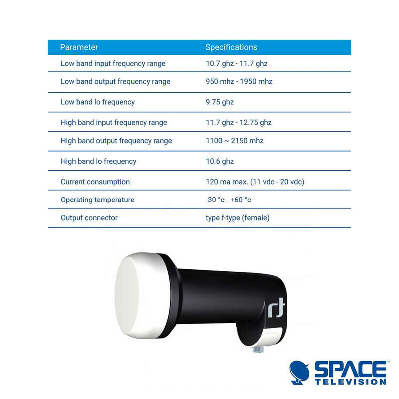Ultra Single LNBF - Black - for Satellite TV DStv OVHD