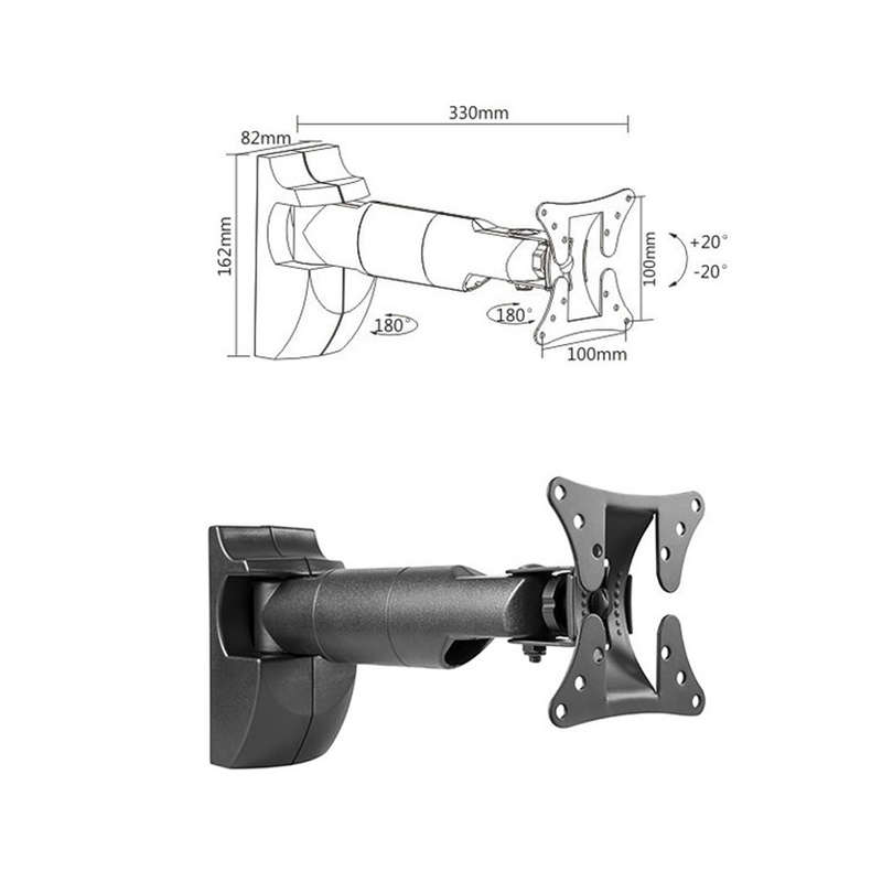 Space TV Extension TV Bracket with Swivel & Tilt for 13-27" TV's & Monitors