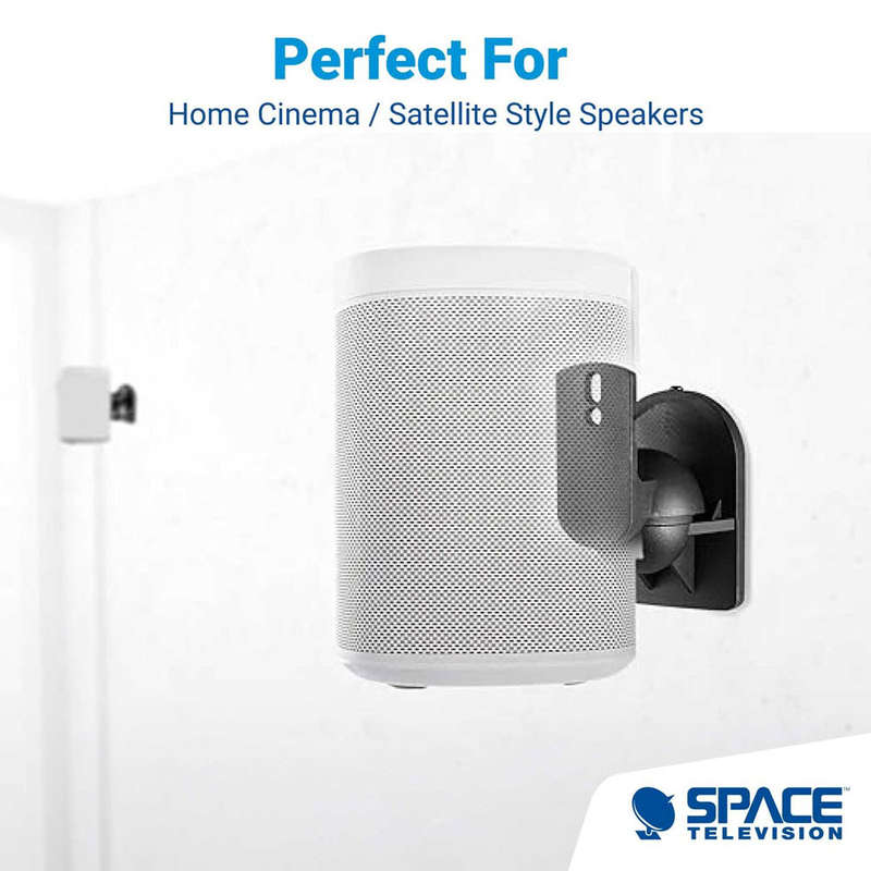 Space TV Fixed Swivel & Tilt Speaker Brackets, Wall Mount - Set of 2