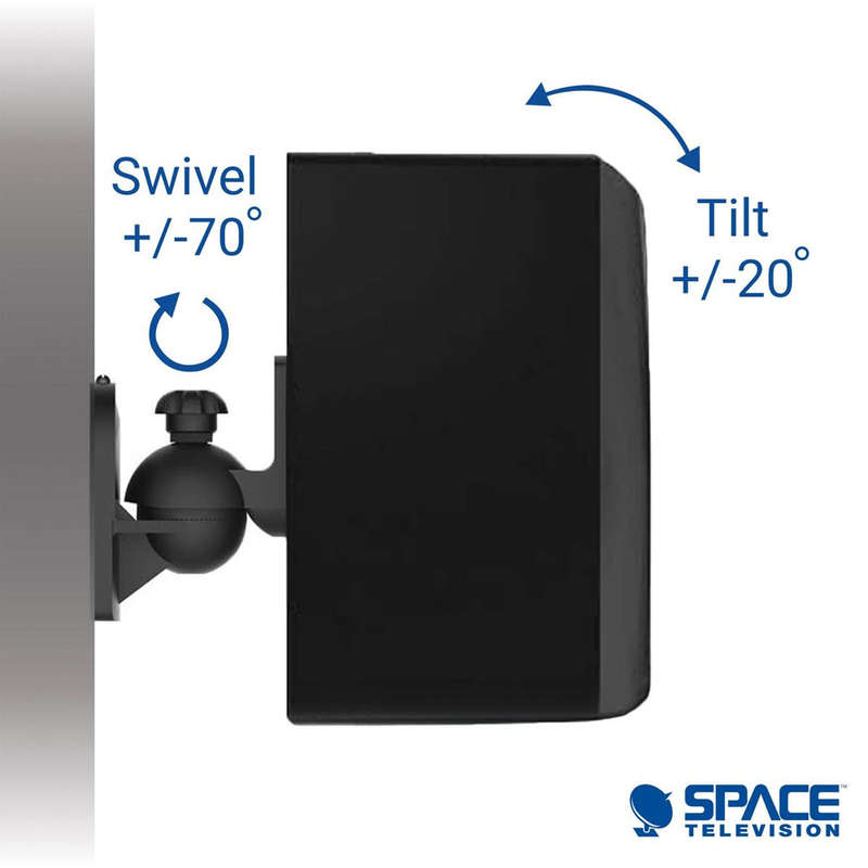 Space TV Adjustable Swivel & Tilt Speaker Brackets Wall Mount - Set of 2