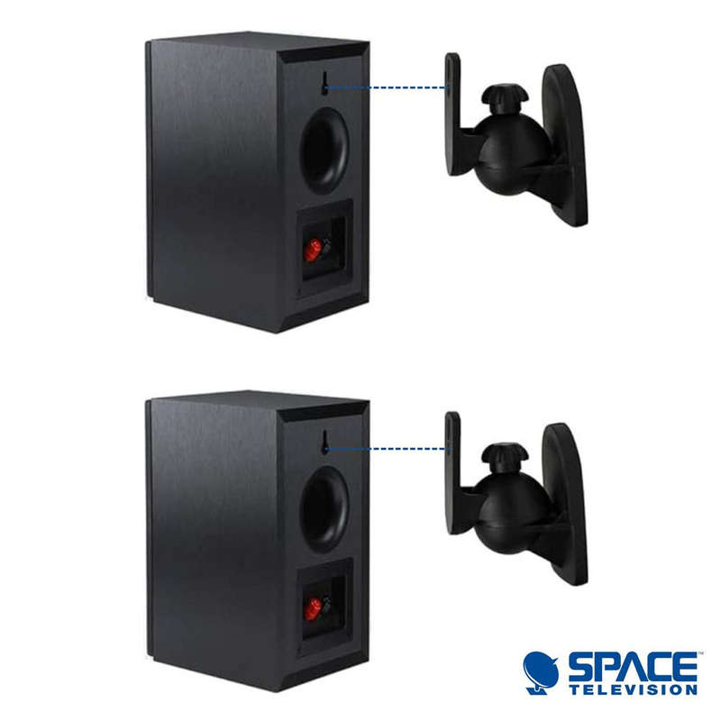 Space TV Adjustable Swivel & Tilt Speaker Brackets Wall Mount - Set of 2