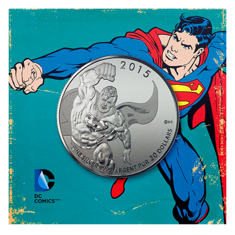 2015 Canadian $20 DC Comics Originals: Superman .9999 Silver Proof Coin COA, booklet, encapsulated