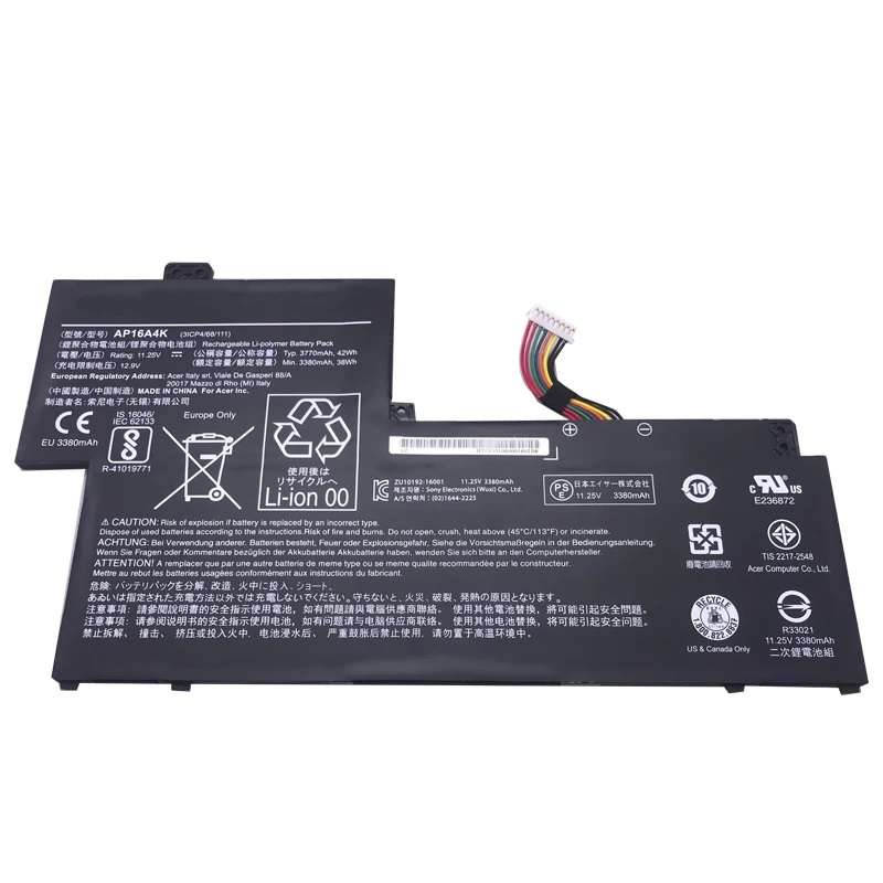 AP16A4K Battery for Acer Swift 1 SF113-31 N17P2 N16Q9 (11.1V 39Wh 3-Cell Li-Poly)