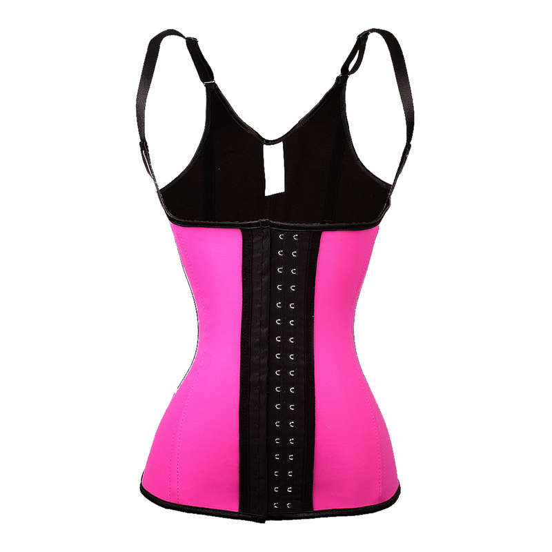 Pink 5 Steel Bone Over Shoulder Latex Trainer Corset - Dress Size 34-36 / 10-12